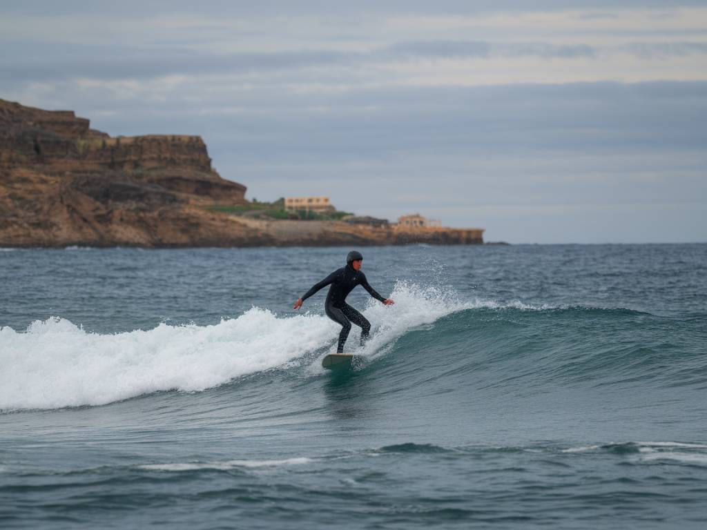 surfer en méditerranée