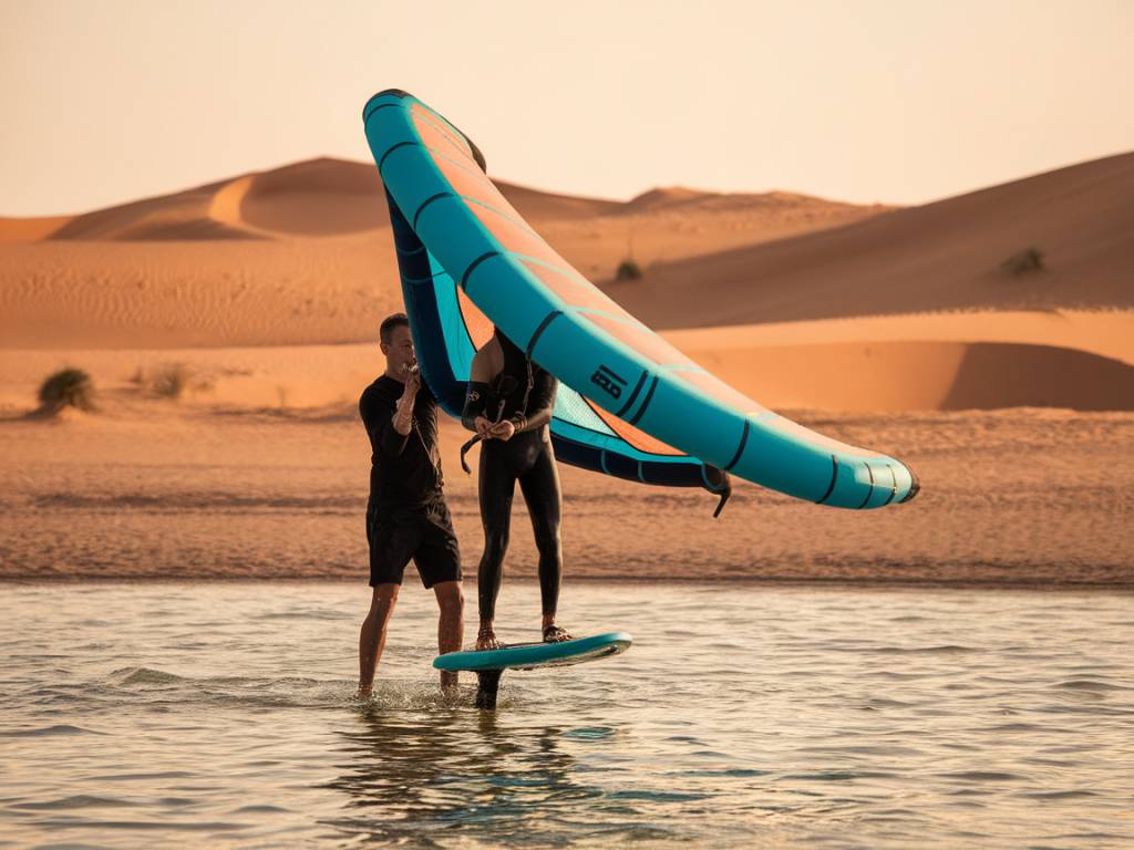 faire du wingfoil à dakhla : guide pour débutants